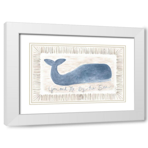By the Sea White Modern Wood Framed Art Print with Double Matting by Shamp, Cindy