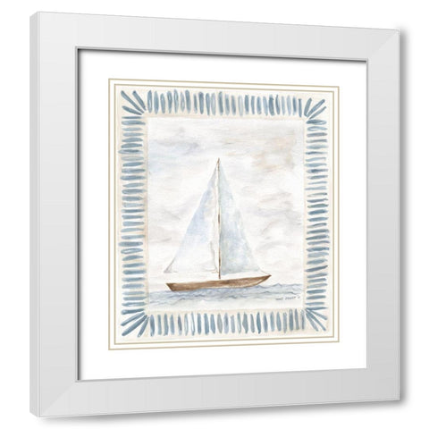 Sailboat White Modern Wood Framed Art Print with Double Matting by Shamp, Cindy