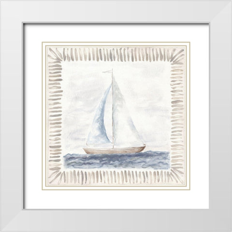 Sailboat III White Modern Wood Framed Art Print with Double Matting by Shamp, Cindy