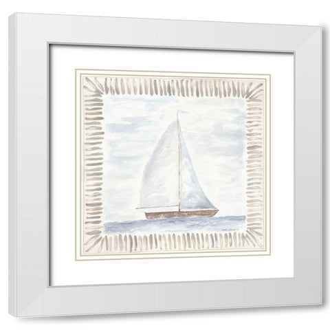 Sailboat IV White Modern Wood Framed Art Print with Double Matting by Shamp, Cindy