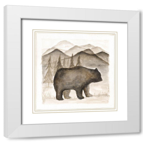 Bear White Modern Wood Framed Art Print with Double Matting by Shamp, Cindy