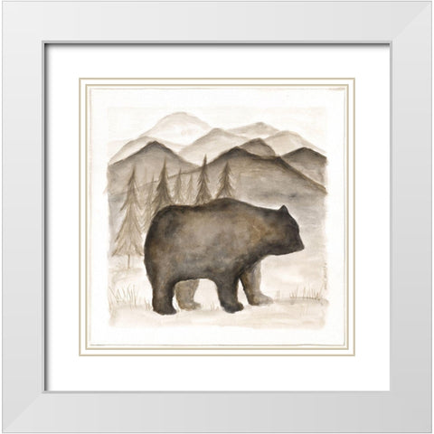 Bear White Modern Wood Framed Art Print with Double Matting by Shamp, Cindy