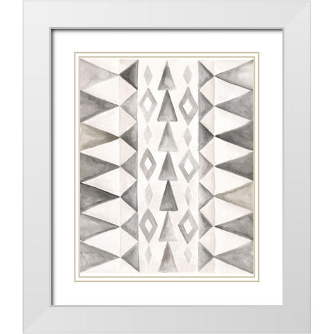 Winter Lodge Bkgnd III White Modern Wood Framed Art Print with Double Matting by Shamp, Cindy