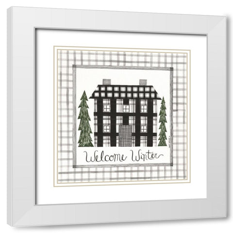 Welcome Winter White Modern Wood Framed Art Print with Double Matting by Shamp, Cindy
