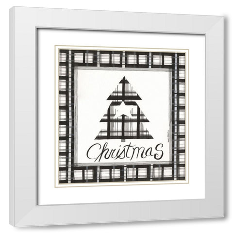 Christmas Tree White Modern Wood Framed Art Print with Double Matting by Shamp, Cindy