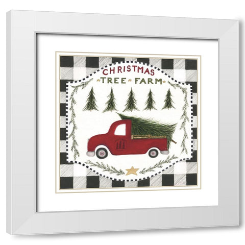 Christmas Tree Farm II White Modern Wood Framed Art Print with Double Matting by Shamp, Cindy