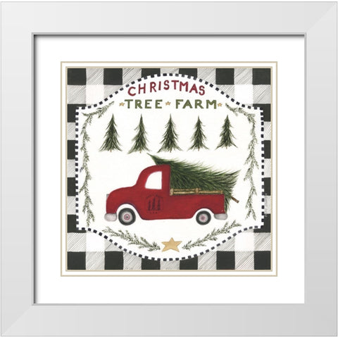 Christmas Tree Farm II White Modern Wood Framed Art Print with Double Matting by Shamp, Cindy