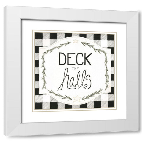 Deck the Halls White Modern Wood Framed Art Print with Double Matting by Shamp, Cindy