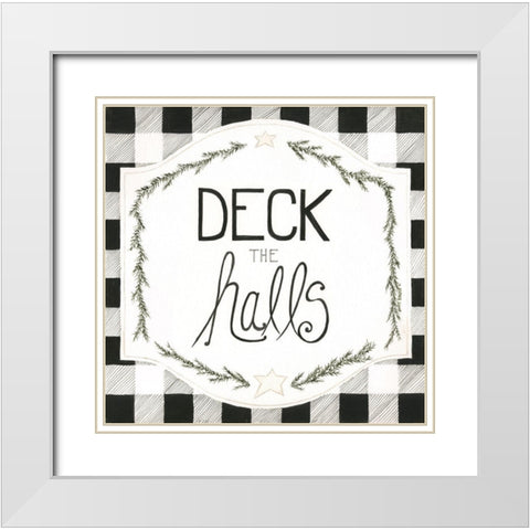 Deck the Halls White Modern Wood Framed Art Print with Double Matting by Shamp, Cindy