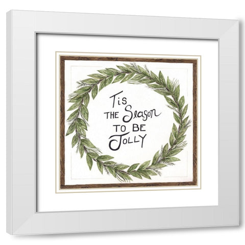 Tis the Season White Modern Wood Framed Art Print with Double Matting by Shamp, Cindy