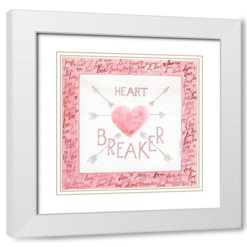 Heart Breaker White Modern Wood Framed Art Print with Double Matting by Shamp, Cindy