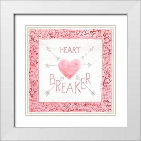 Heart Breaker White Modern Wood Framed Art Print with Double Matting by Shamp, Cindy