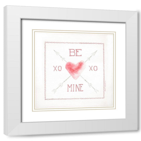 Be Mine White Modern Wood Framed Art Print with Double Matting by Shamp, Cindy