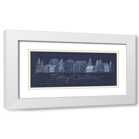 Merry Christmas White Modern Wood Framed Art Print with Double Matting by Shamp, Cindy