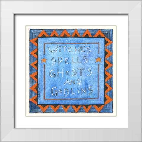 Witches Spells White Modern Wood Framed Art Print with Double Matting by Shamp, Cindy