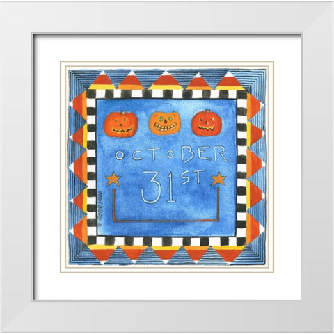 October 31st White Modern Wood Framed Art Print with Double Matting by Shamp, Cindy