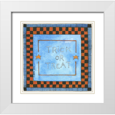 Trick or Treat II White Modern Wood Framed Art Print with Double Matting by Shamp, Cindy