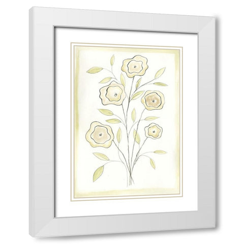 Flowers II White Modern Wood Framed Art Print with Double Matting by Shamp, Cindy