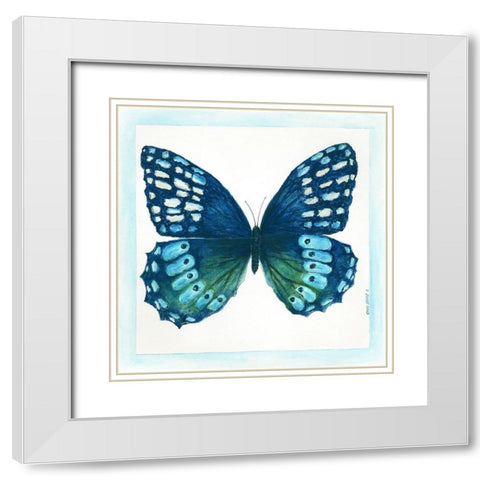 Butterfly I White Modern Wood Framed Art Print with Double Matting by Shamp, Cindy