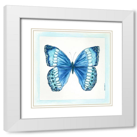Butterfly II White Modern Wood Framed Art Print with Double Matting by Shamp, Cindy