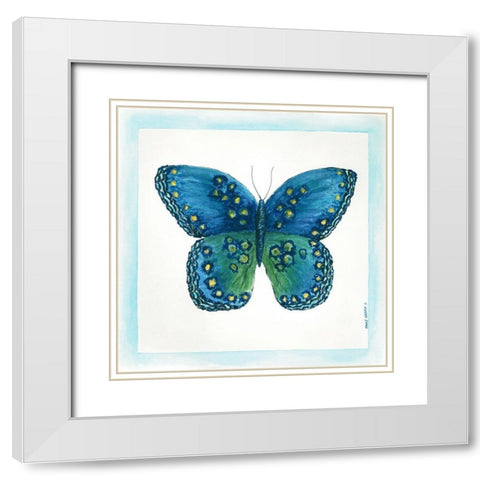 Butterfly III White Modern Wood Framed Art Print with Double Matting by Shamp, Cindy