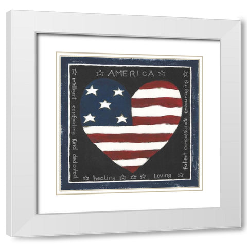 American Heart White Modern Wood Framed Art Print with Double Matting by Shamp, Cindy