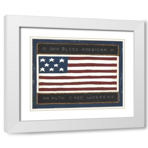 God Bless Health Care Workers White Modern Wood Framed Art Print with Double Matting by Shamp, Cindy