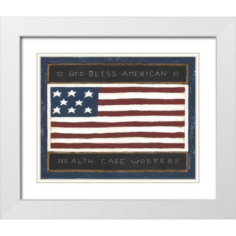 God Bless Health Care Workers White Modern Wood Framed Art Print with Double Matting by Shamp, Cindy