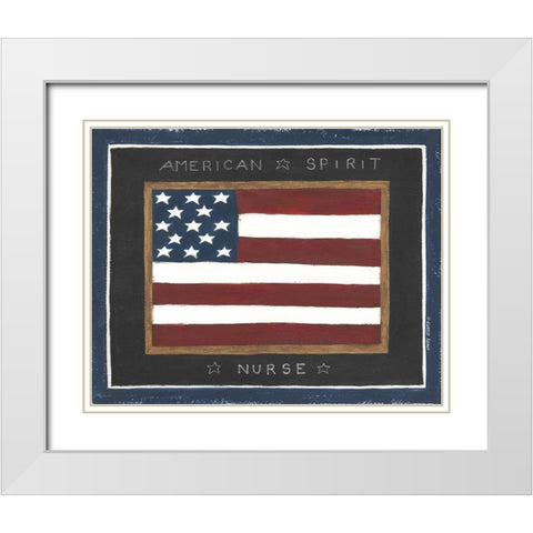American Spirit - Nurse White Modern Wood Framed Art Print with Double Matting by Shamp, Cindy