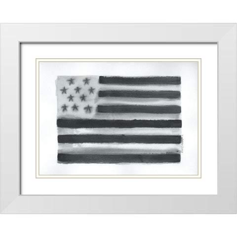 Flag II White Modern Wood Framed Art Print with Double Matting by Shamp, Cindy