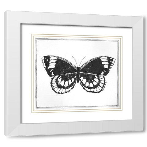 Butterfly III White Modern Wood Framed Art Print with Double Matting by Shamp, Cindy