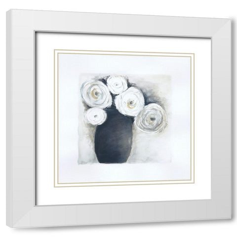 Gray Vase IV White Modern Wood Framed Art Print with Double Matting by Shamp, Cindy