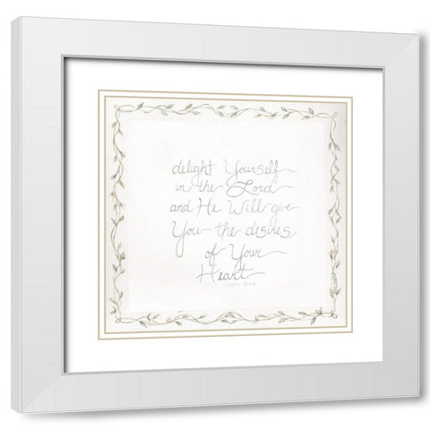 Delight White Modern Wood Framed Art Print with Double Matting by Shamp, Cindy