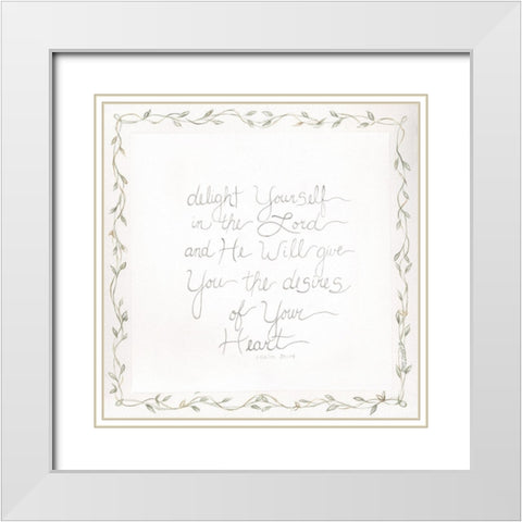 Delight White Modern Wood Framed Art Print with Double Matting by Shamp, Cindy