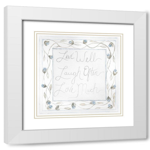 Live Well White Modern Wood Framed Art Print with Double Matting by Shamp, Cindy