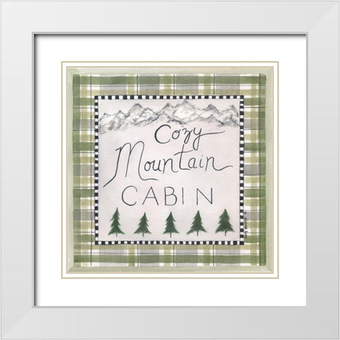 Cozy Mountain Cabin White Modern Wood Framed Art Print with Double Matting by Shamp, Cindy