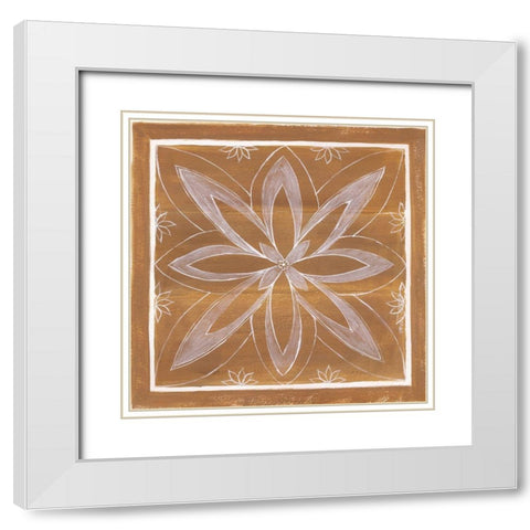 Tile IV White Modern Wood Framed Art Print with Double Matting by Shamp, Cindy