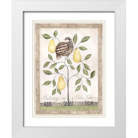 Pear Tree White Modern Wood Framed Art Print with Double Matting by Shamp, Cindy