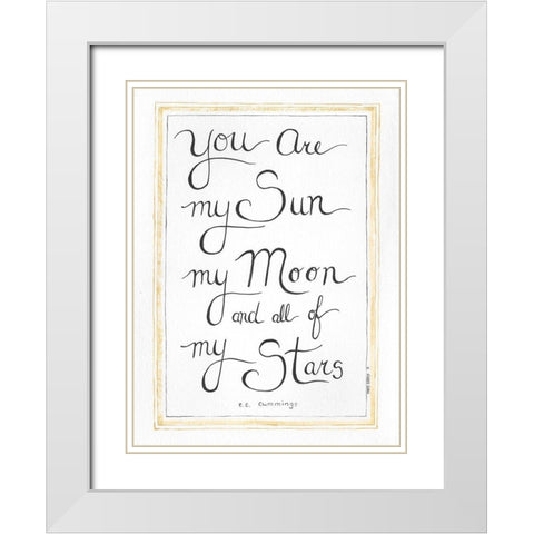 Sun and Moon White Modern Wood Framed Art Print with Double Matting by Shamp, Cindy