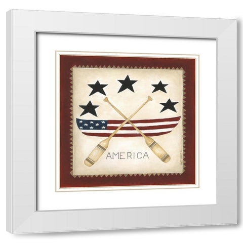 American Canoe White Modern Wood Framed Art Print with Double Matting by Shamp, Cindy