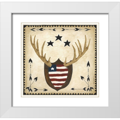American Antler White Modern Wood Framed Art Print with Double Matting by Shamp, Cindy