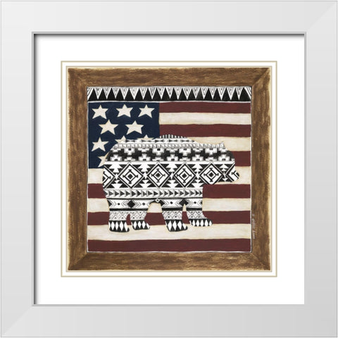 Bear White Modern Wood Framed Art Print with Double Matting by Shamp, Cindy