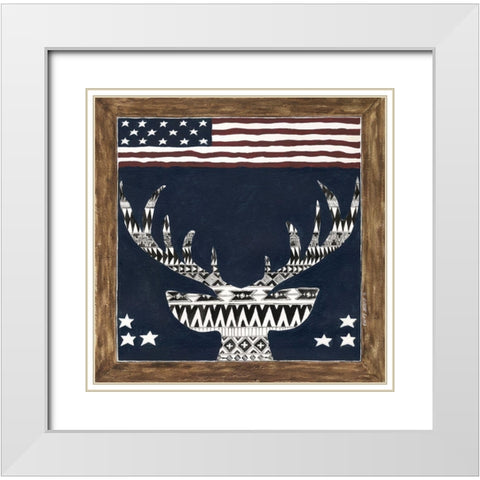 Elk White Modern Wood Framed Art Print with Double Matting by Shamp, Cindy