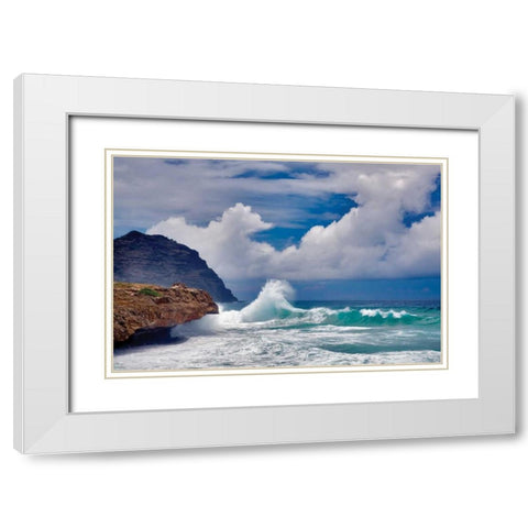 Wave Hello White Modern Wood Framed Art Print with Double Matting by Frates, Dennis