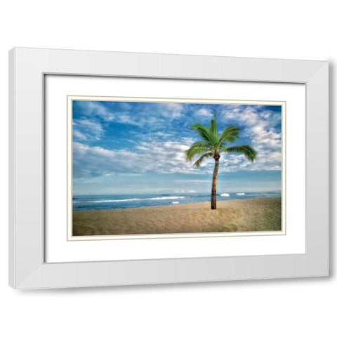 Blue and Green White Modern Wood Framed Art Print with Double Matting by Frates, Dennis