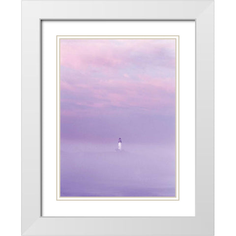 Beacon White Modern Wood Framed Art Print with Double Matting by Frates, Dennis