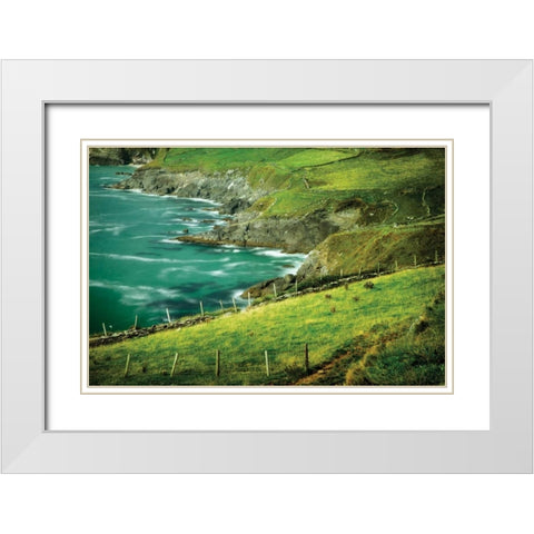 Sea Green White Modern Wood Framed Art Print with Double Matting by Frates, Dennis