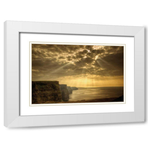 Heavenly White Modern Wood Framed Art Print with Double Matting by Frates, Dennis