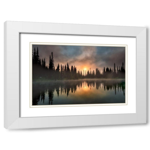 Bliss White Modern Wood Framed Art Print with Double Matting by Frates, Dennis