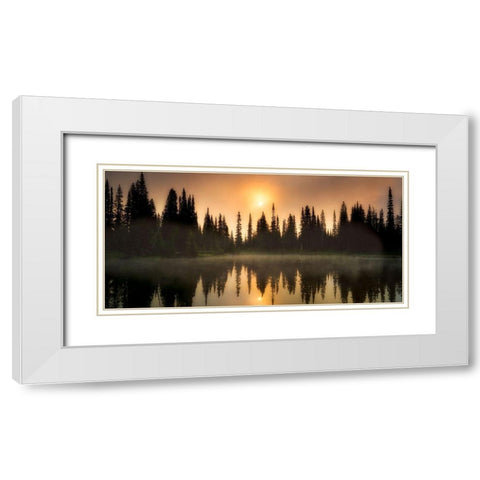 Sunset Bliss White Modern Wood Framed Art Print with Double Matting by Frates, Dennis